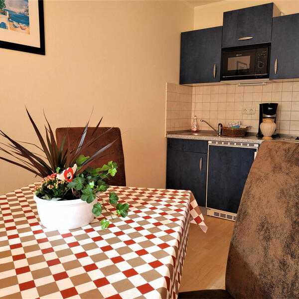 Die Küche mit Balkon seeseitig 1. Etage mit Seeblick