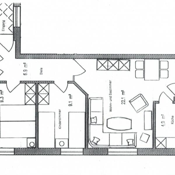 Grundriss der Wohnung